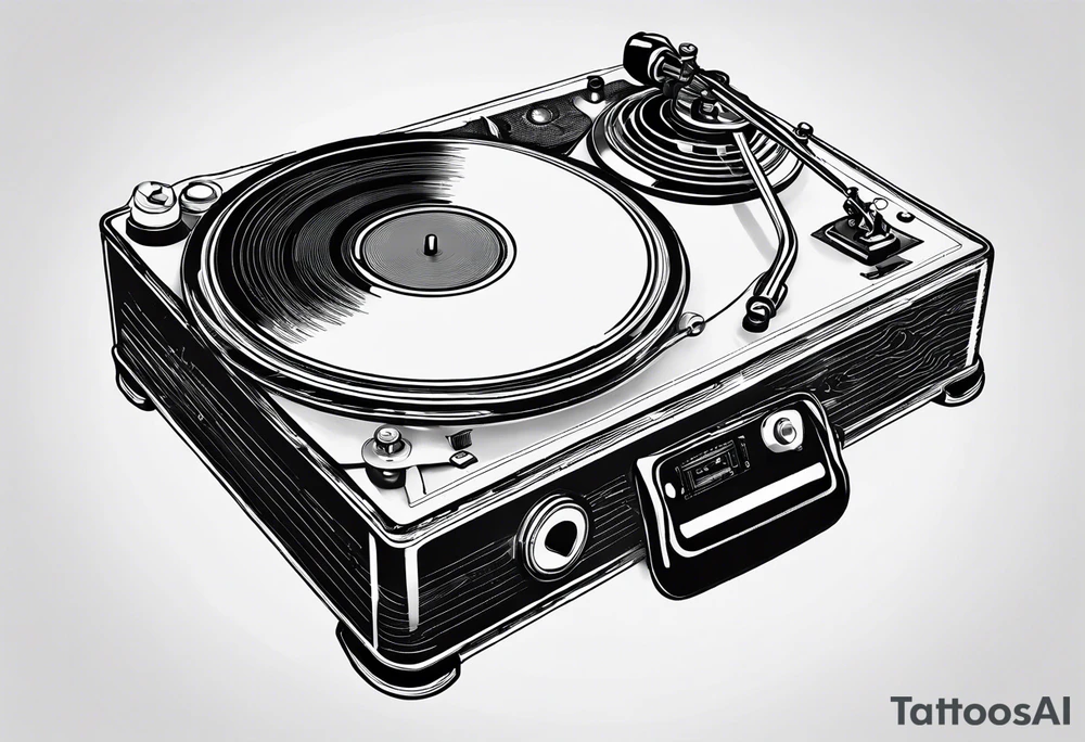 Recordplayer finline art minimalistic tattoo idea