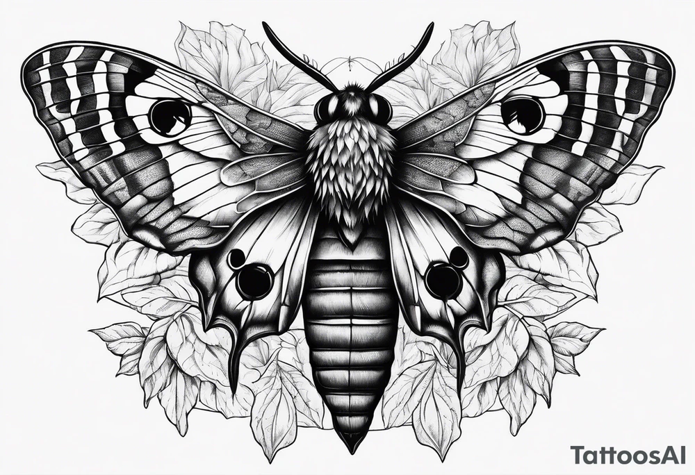 Death hawk moth with owl eyes in the wings tattoo idea