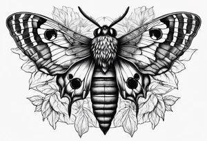 Death hawk moth with owl eyes in the wings tattoo idea