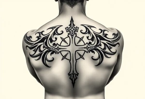 Tribal religious tattoo idea