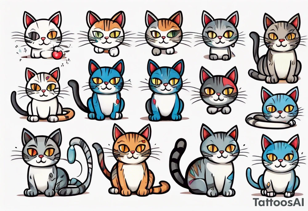 A cute cat tattoo idea