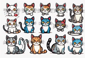 A cute cat tattoo idea
