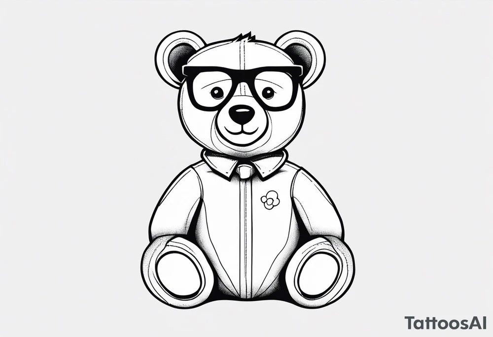 teddy bear with glasses on tattoo idea