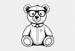 teddy bear with glasses on tattoo idea