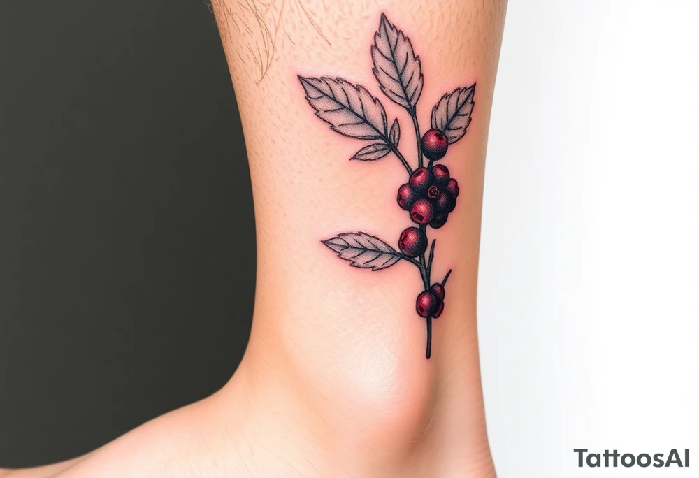 Eyropean wildberry plant tattoo idea