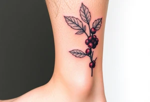 Eyropean wildberry plant tattoo idea