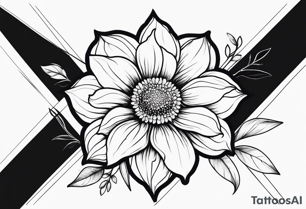 Sol com flor tattoo idea