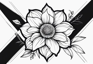 Sol com flor tattoo idea
