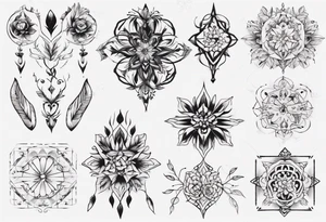 Minimalist Ornemental delicate tattoo idea