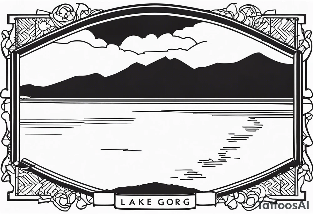 Lake George map outline with small hashmarks filling it throughout tattoo idea Lake George map outline with small hashmarks filling it throughout tattoo idea