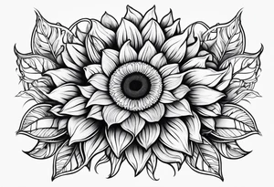 Sunflower viking sleeve tattoo idea