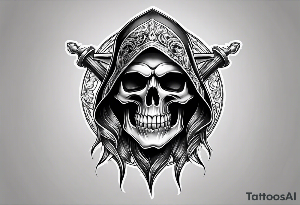 reaper tattoo design for upper arm and chest tattoo idea