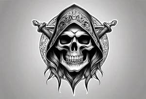 reaper tattoo design for upper arm and chest tattoo idea