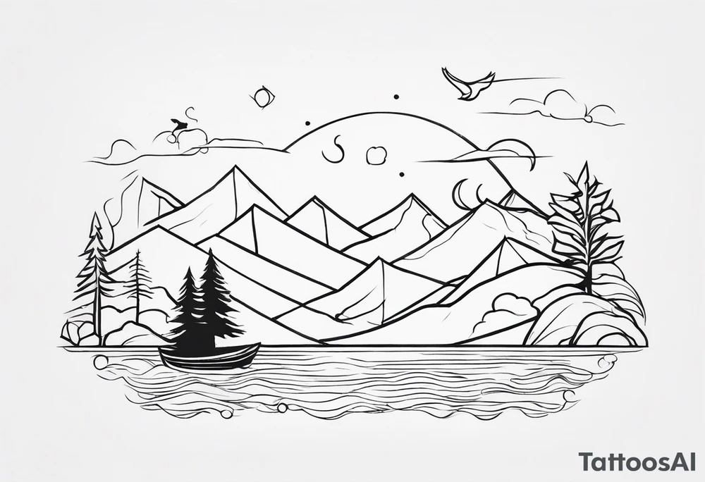 Kazhak inspired tattoo idea for a very small tattoo, outdoors-y themed tattoo idea