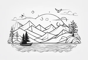 Kazhak inspired tattoo idea for a very small tattoo, outdoors-y themed tattoo idea