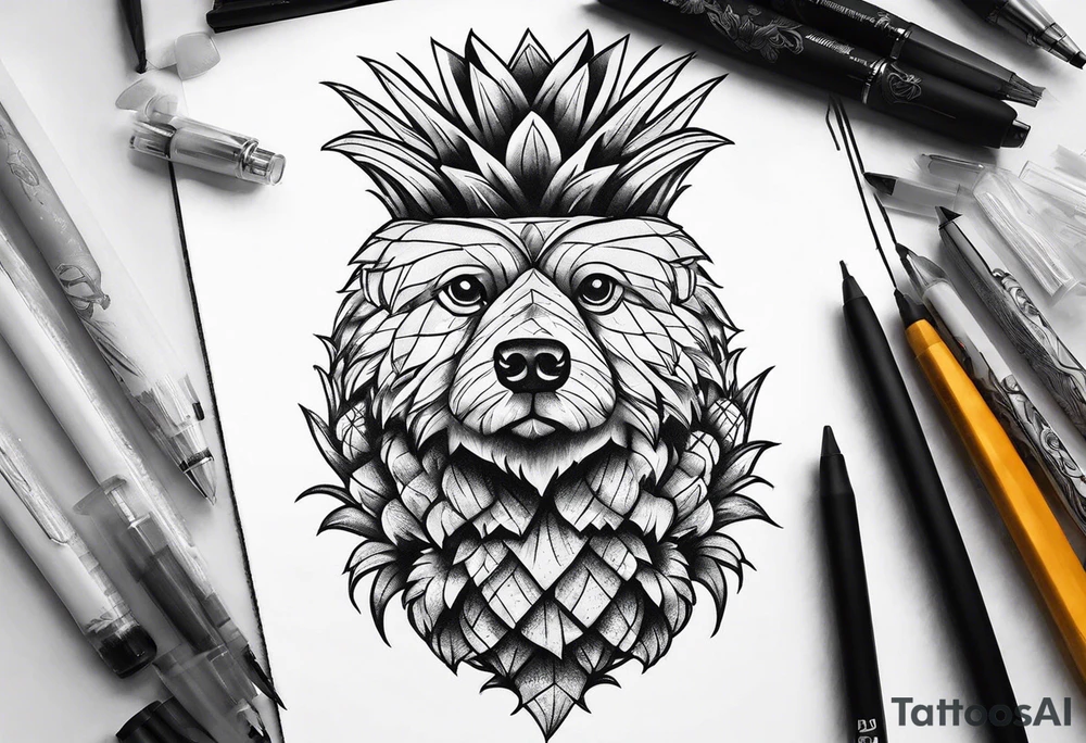 Pineapple bear tattoo idea