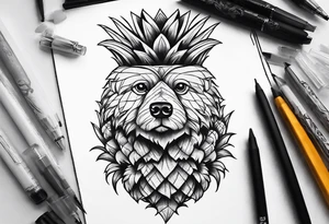 Pineapple bear tattoo idea