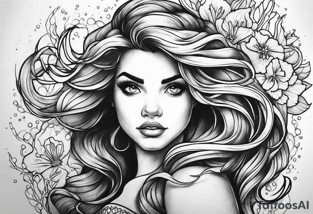Little mermaid tattoo idea