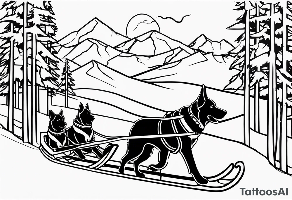 dog sled tattoo idea