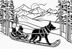 dog sled tattoo idea