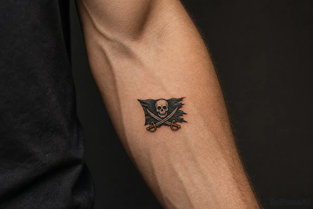 crossed sabre pirate flag tattoo idea