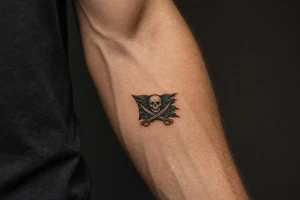 crossed sabre pirate flag tattoo idea