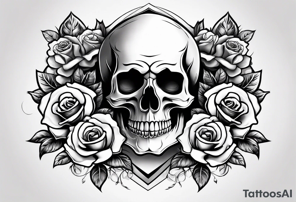 skull with rose tattoo idea