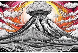 volcano erupting, octopus tattoo idea