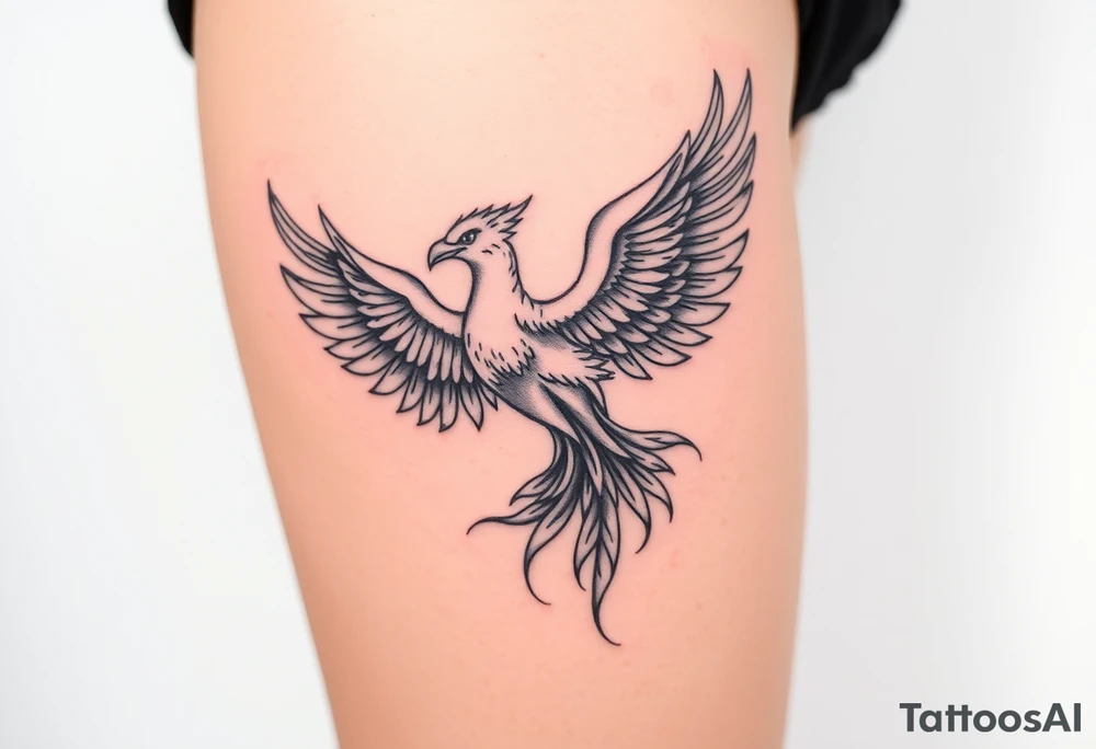 phoenix with fire and eagle tattoo idea