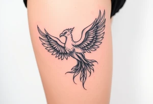 phoenix with fire and eagle tattoo idea