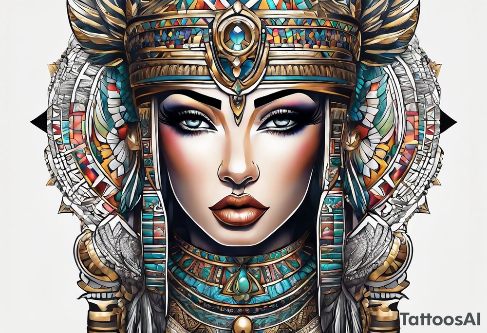 I would like a leg sleeve tattoo with a Atlanta theme with Egyptian art tattoo idea