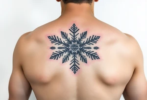 Snowflake with Blue backround and the name „Berfin“ in it tattoo idea