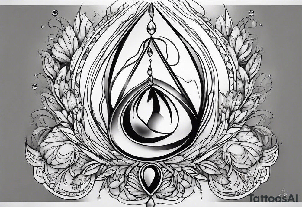 gemstone water droplet tattoo idea