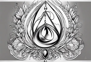 gemstone water droplet tattoo idea
