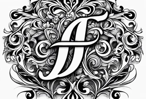 The intertwined script letter ‘E’ tattoo idea