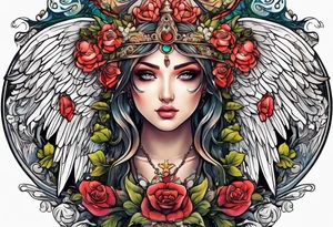 Angels flowers gods tattoo idea