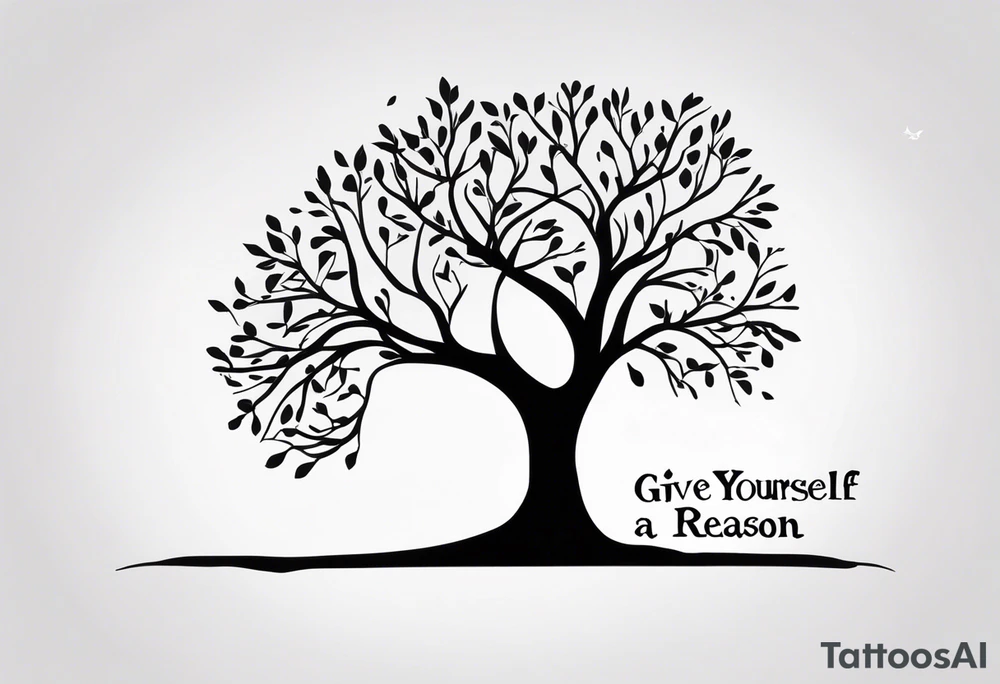 tree with the words "give yourself a reason". tattoo idea tree with the words "give yourself a reason". tattoo idea