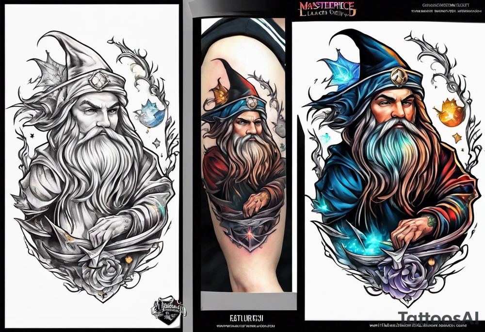 leaping wizard tattoo idea