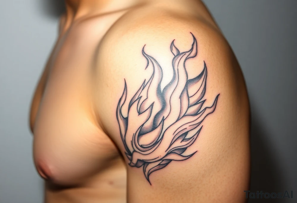 huge and large powerfull flames tattoo idea