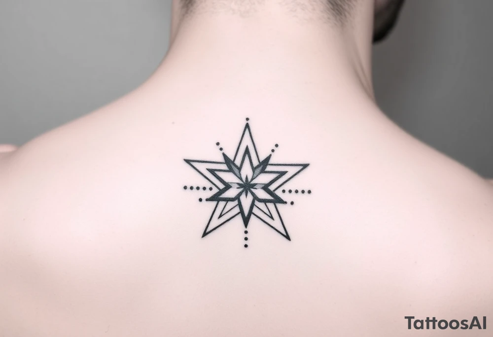A star tattoo design. . black and white. small tattoo idea
