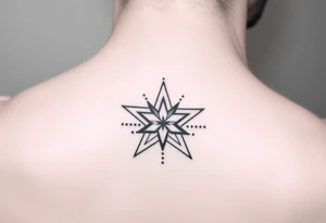 A star tattoo design. . black and white. small tattoo idea