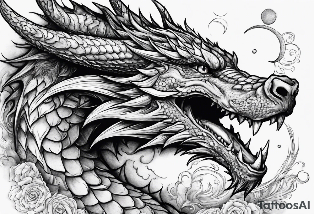 Fluing Dragon eat the moon tattoo idea