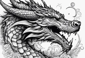 Fluing Dragon eat the moon tattoo idea