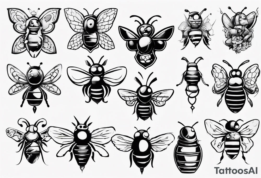 biene im comic lock gezeichnet tattoo idea