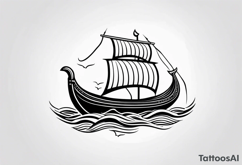 Viking Ship Voyage tattoo idea