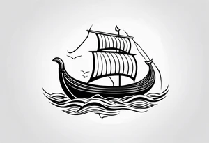 Viking Ship Voyage tattoo idea