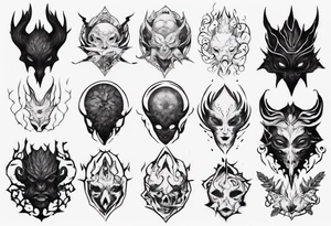 A black, shapless, faceless shadow creature tattoo idea