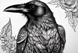 A raven on the chest tattoo idea