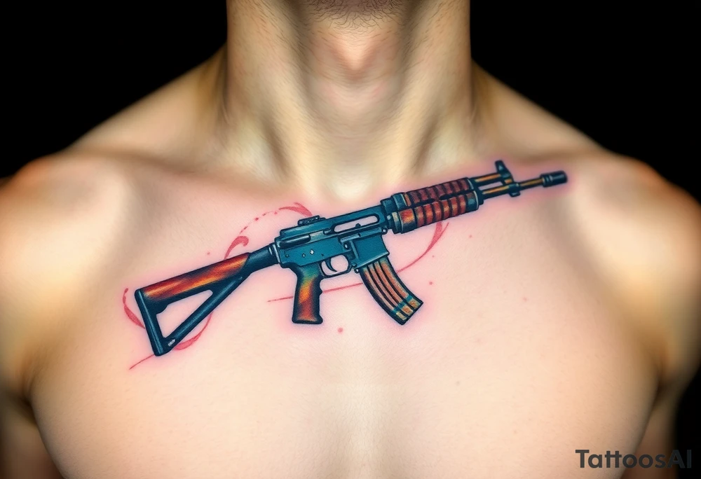 ak 47 silhouette tattoo idea