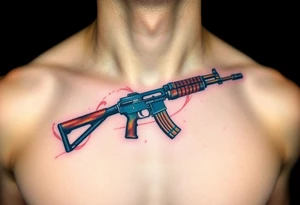 ak 47 silhouette tattoo idea